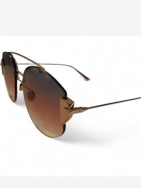 Dior Rimless Cat-Eye Sunglasses in Brown and Gold